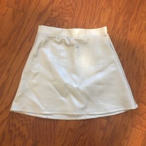 Boohoo Silver Metallic Sparkly Skater Skirt